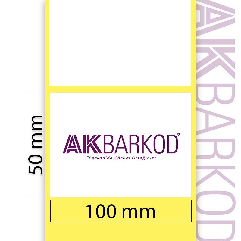 50 x 100 mm Tekli Kuşe Yapışkanlı Etiket (1000)