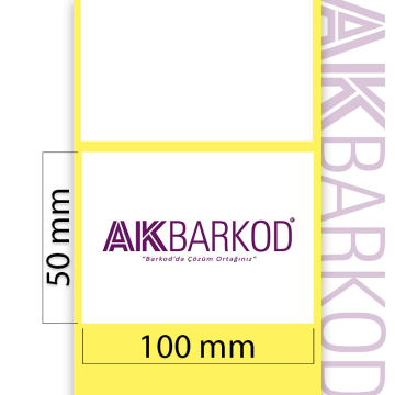 50 x 100 mm Tekli Kuşe Yapışkanlı Etiket (1000)