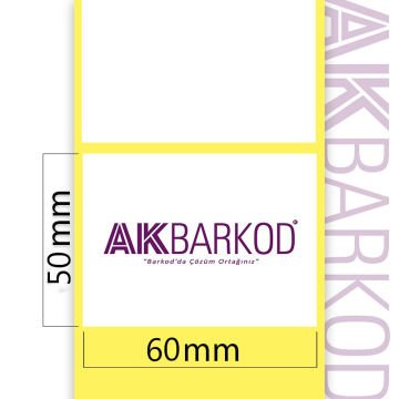 50 x 60 mm Tekli Kuşe Yapışkanlı Etiket (1.000)
