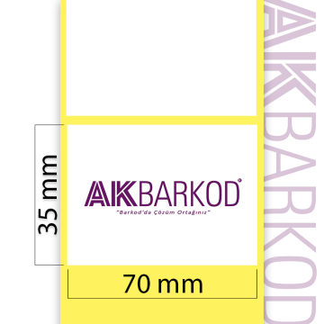 35 x 70 mm Tekli Kuşe Yapışkanlı Etiket (1.000)