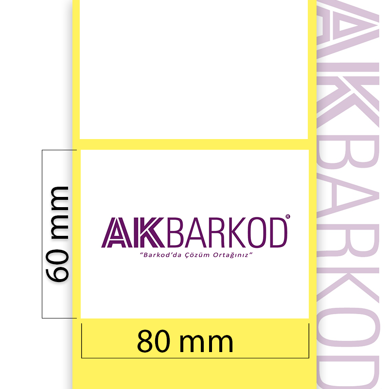 60 x 80 mm Tekli Kuşe Yapışkanlı Etiket (1.000)