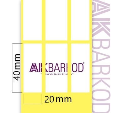40 x 20 mm 3'lü Ayrık Kuşe Yapışkanlı Etiket (3.000)