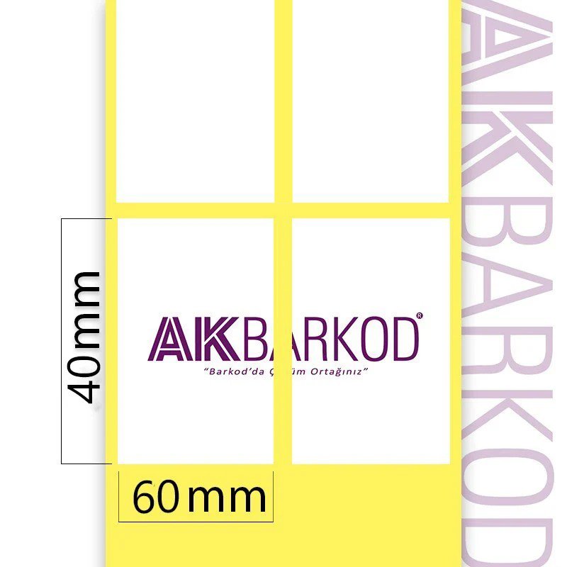 40 x 60 mm 2'li Ayrık Kuşe Yapışkanlı Etiket (2.000)