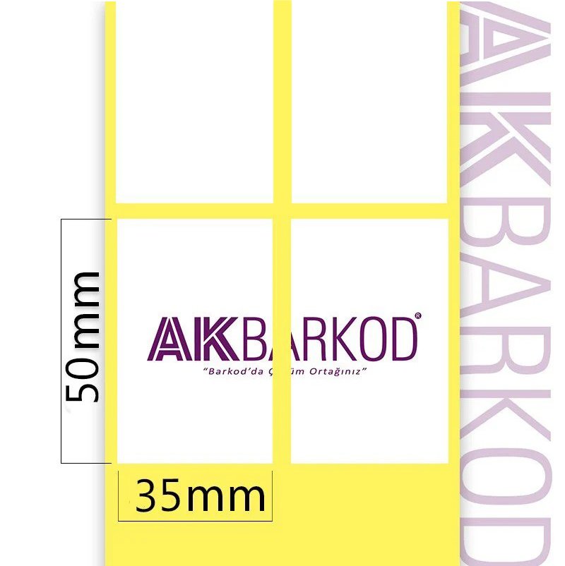 50 x 35 mm 2'li Ayrık Kuşe Yapışkanlı Etiket (2.000)