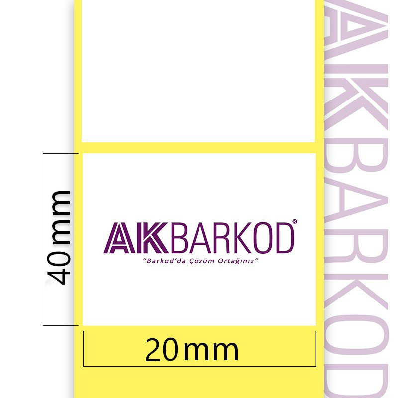 40 x 20 mm Tekli Termal Sticker (2.000)