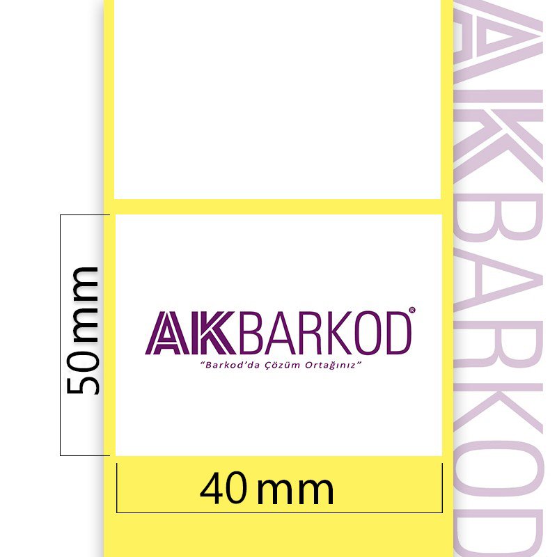 50 x 40 mm Tekli Termal Sticker (1.000)