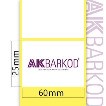25 x 60 mm Tekli Termal Sticker (2.000)