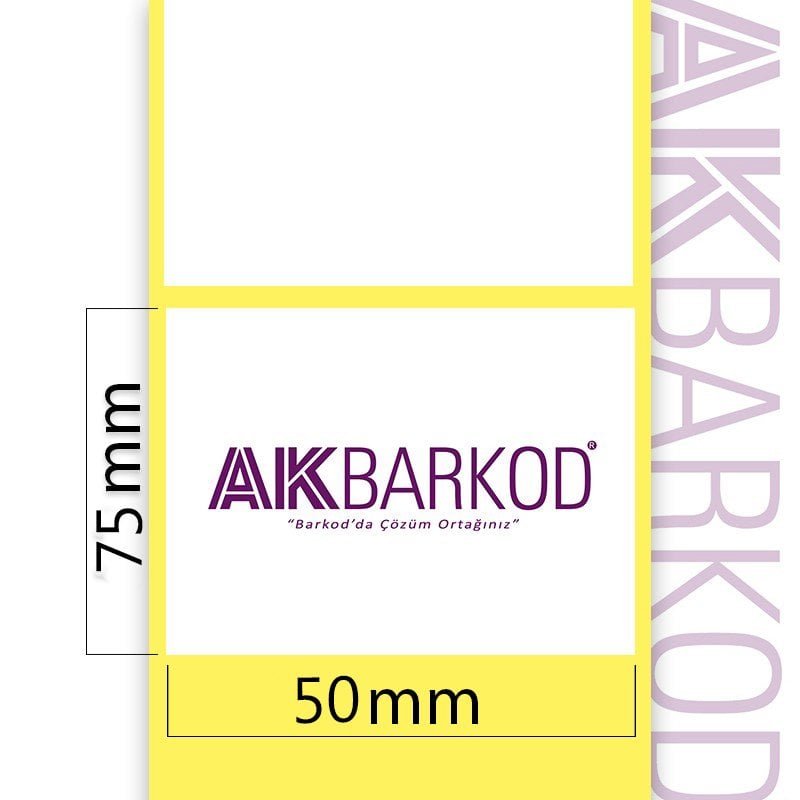 75 x 50 mm Tekli Termal Sticker (1.000)