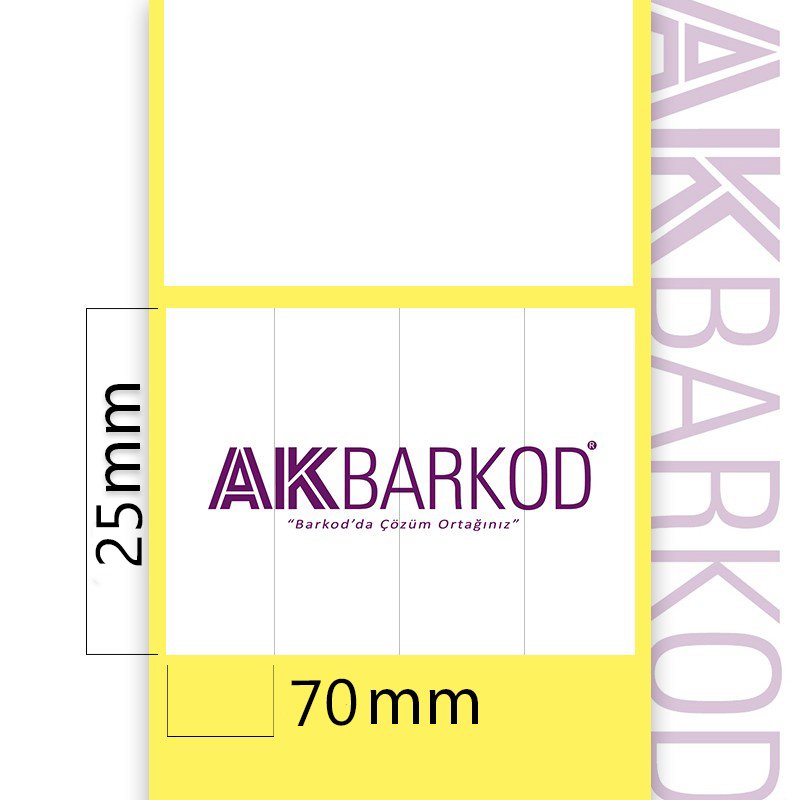25 x 70 mm 4'lü Bitişik Termal Sticker (2.000)