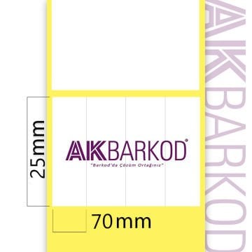 25 x 70 mm 4'lü Bitişik Termal Sticker (2.000)