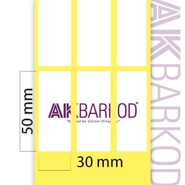50 x 30 mm 3'lü Ayrık Termal Sticker (3.000)