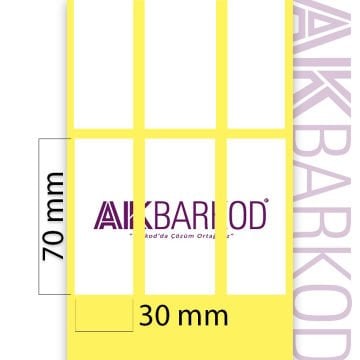 70 x 30 mm 3'lü Ayrık Termal Sticker (3.000)