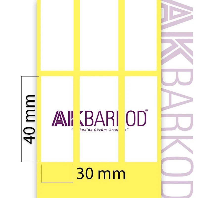 40 x 30 mm 3'lü Ayrık Termal Sticker (3.000)