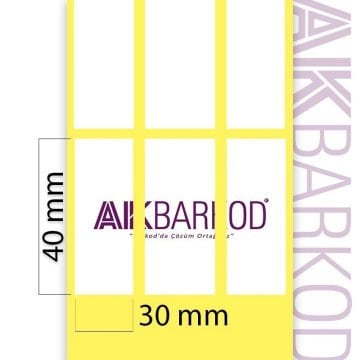 40 x 30 mm 3'lü Ayrık Termal Sticker (3.000)