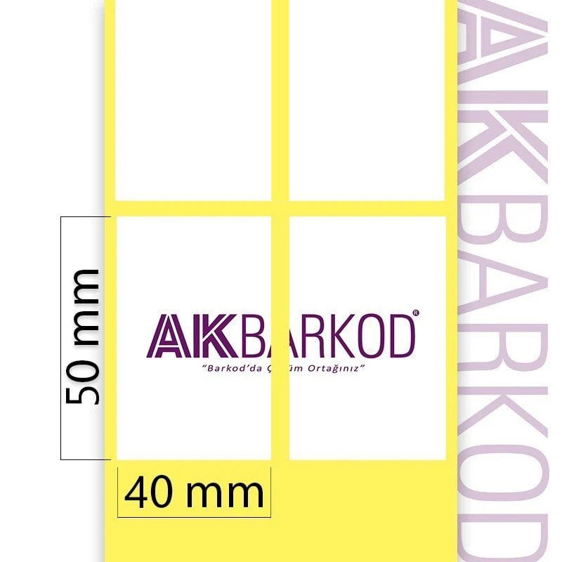 50 x 40 mm 2'li Ayrık Termal Sticker (2.000)
