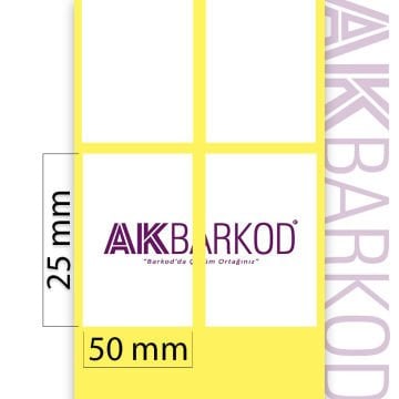 25 x 50 mm 2'li Ayrık Termal Sticker (2.000)